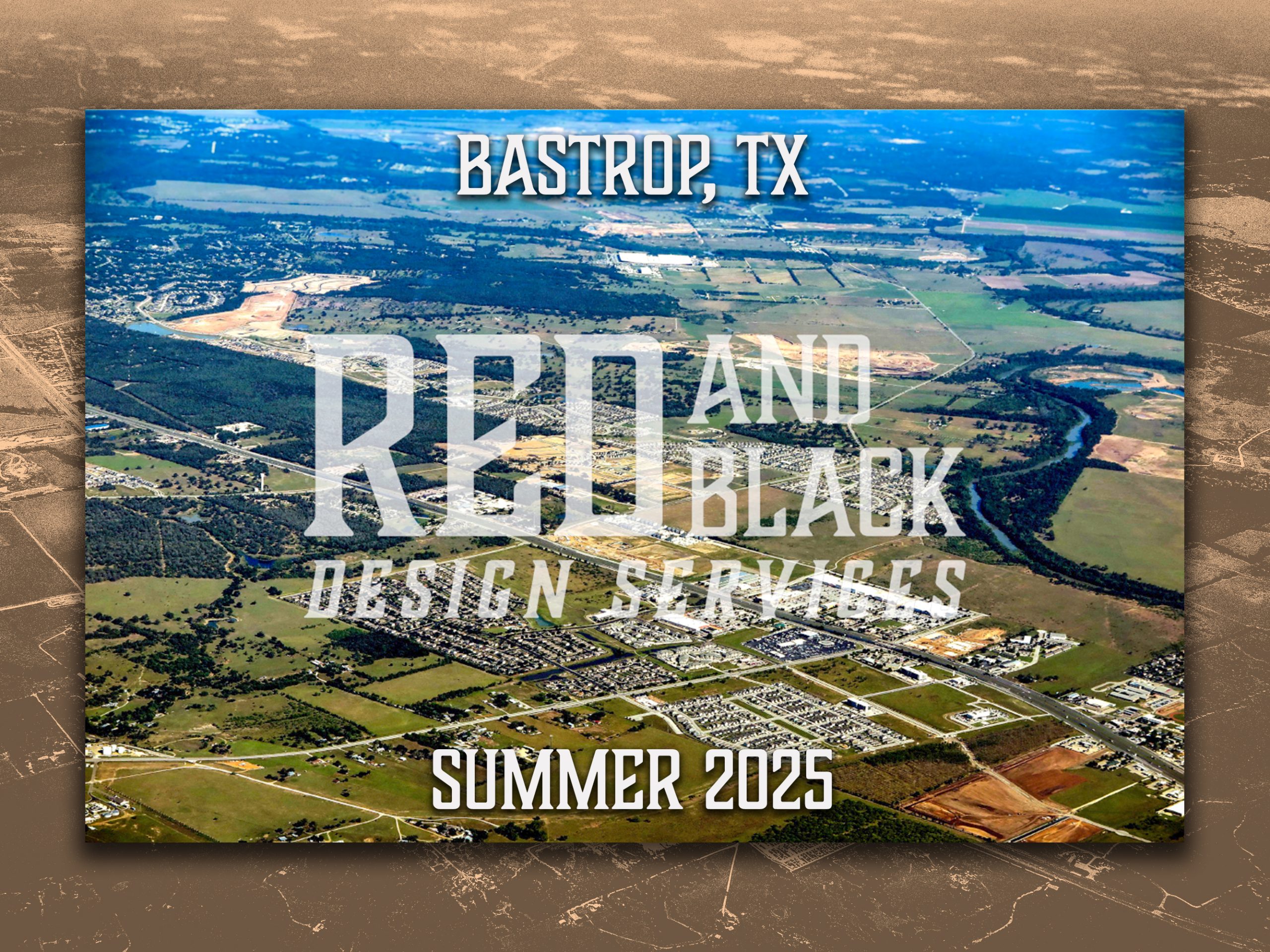 Drone Photography Aerial Photo of Bastrop, TX Poster Print Art Decor