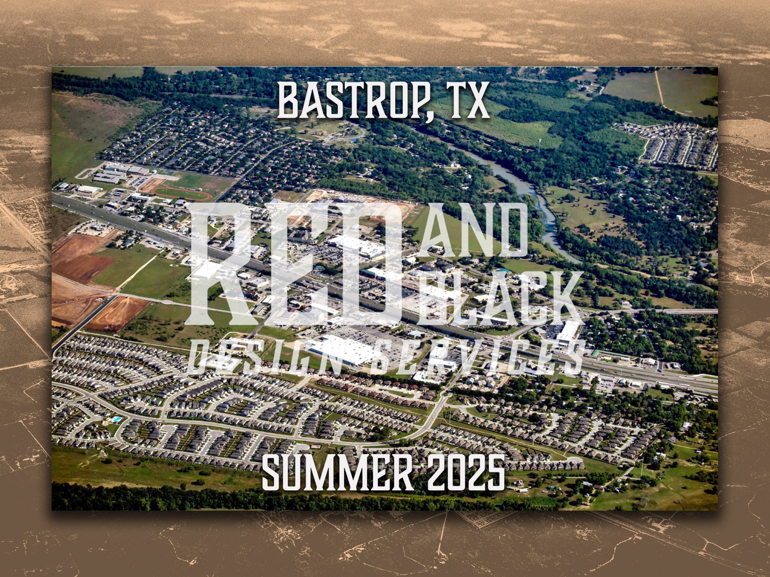 Drone Photography Aerial Photo of Bastrop, TX Poster Print Art Decor