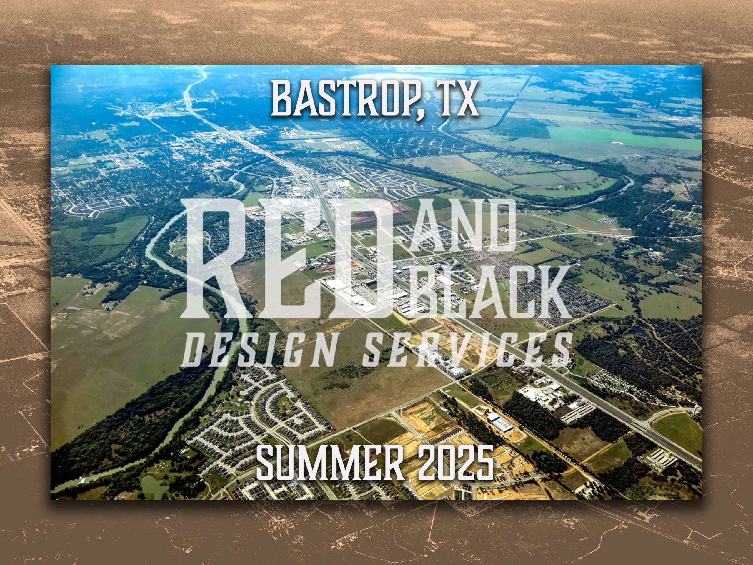 Drone Photography Aerial Photo of Bastrop, TX Poster Print Art Decor