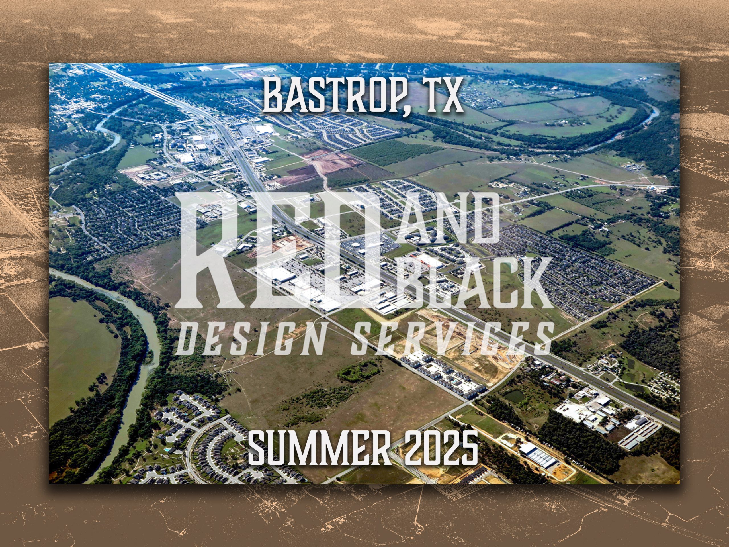 Drone Photography Aerial Photo of Bastrop, TX Poster Print Art Decor