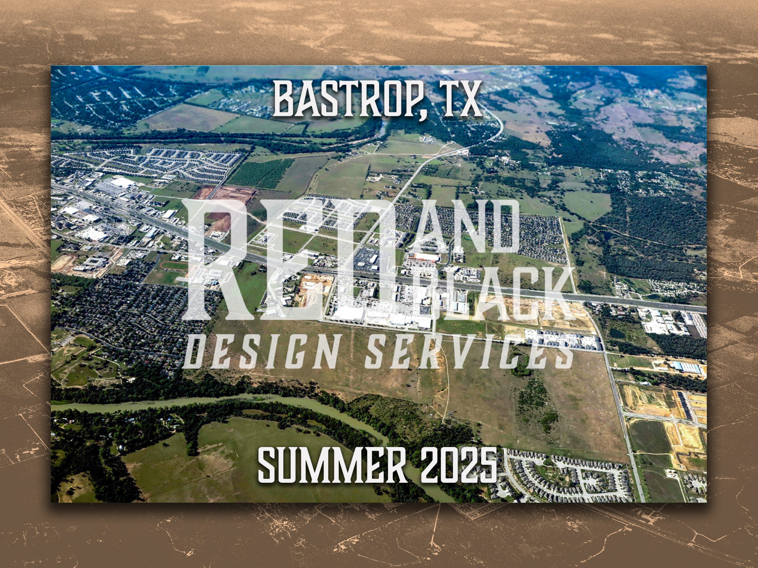 Drone Photography Aerial Photo of Bastrop, TX Poster Print Art Decor