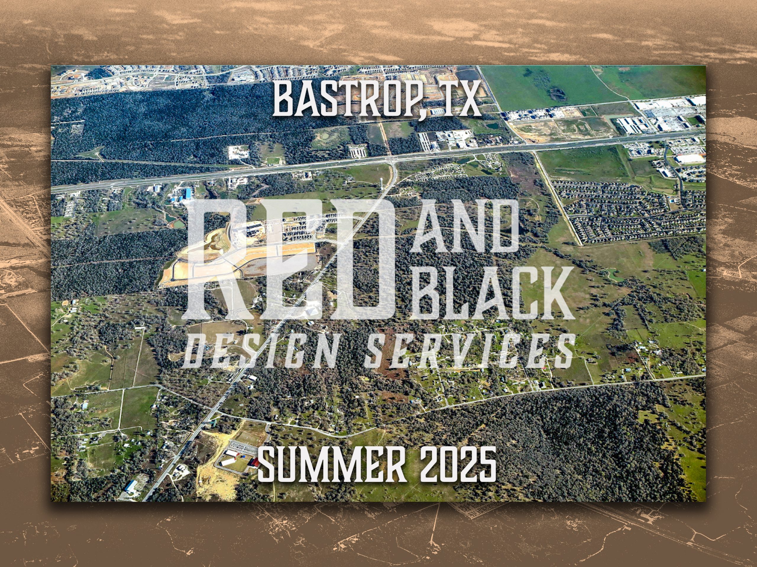 Drone Photography Aerial Photo of Bastrop, TX Poster Print Art Decor