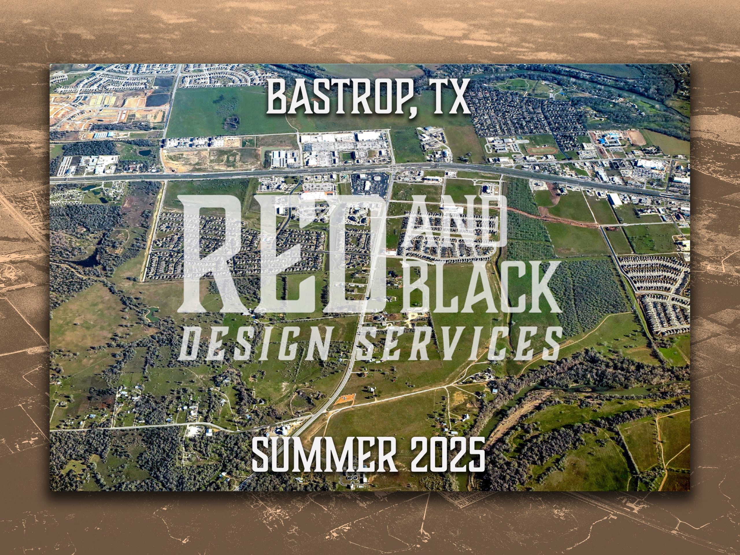 Drone Photography Aerial Photo of Bastrop, TX Poster Print Art Decor