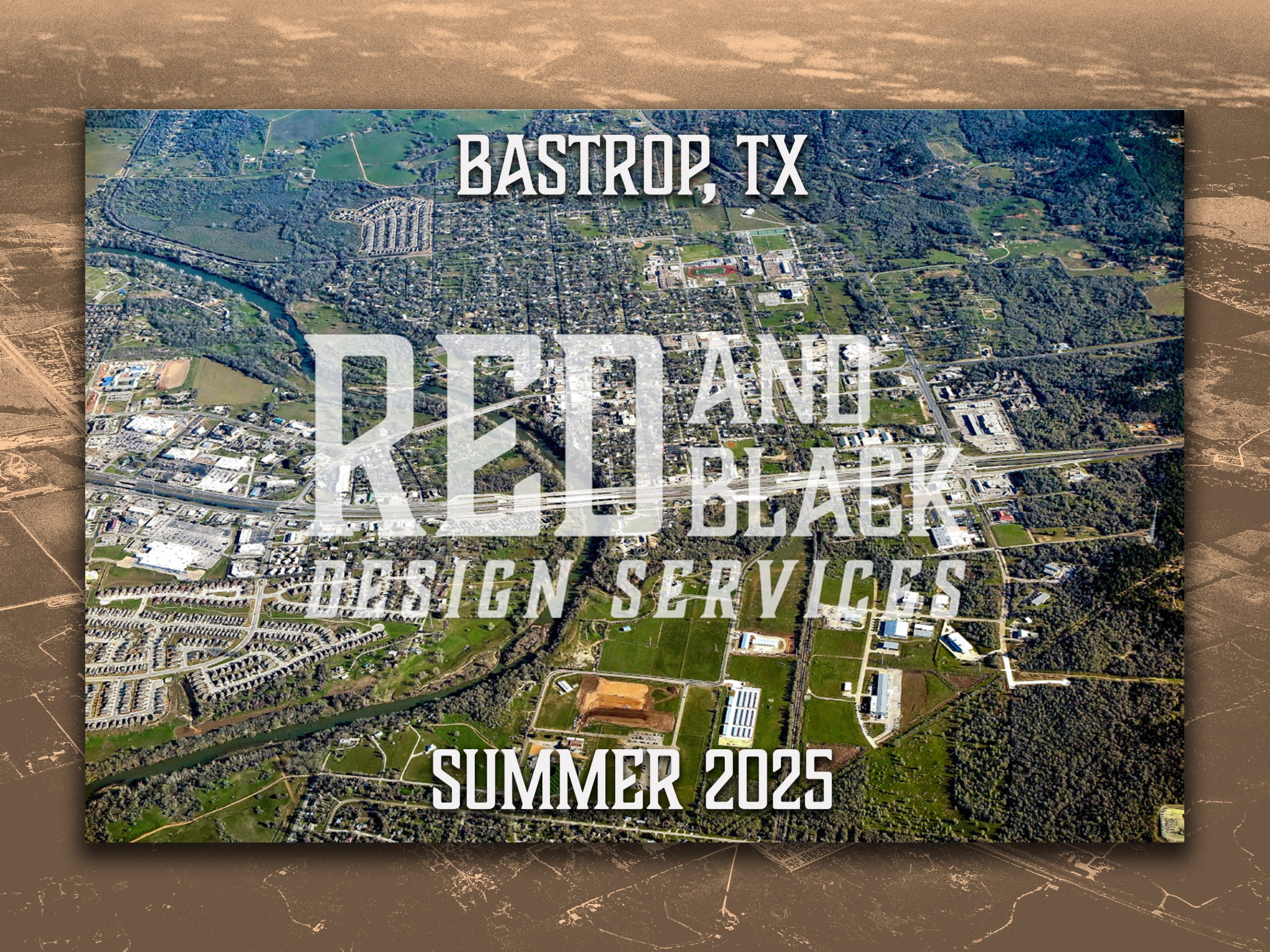 Drone Photography Aerial Photo of Bastrop, TX Poster Print Art Decor