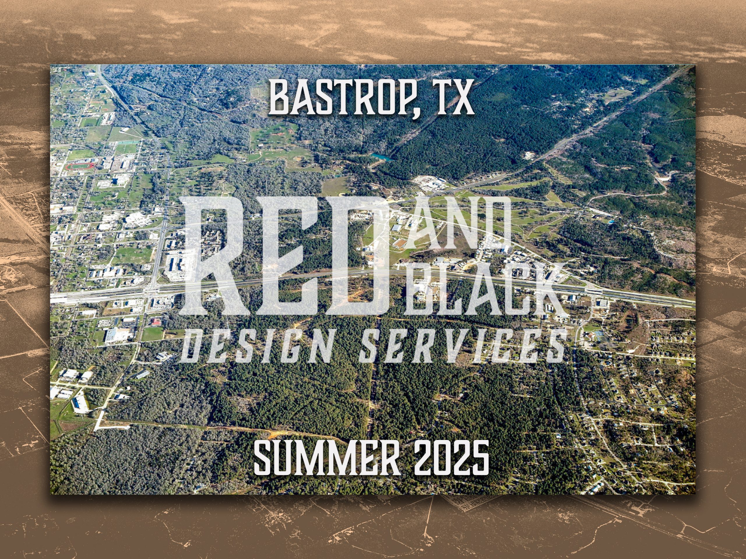 Drone Photography Aerial Photo of Bastrop, TX Poster Print Art Decor