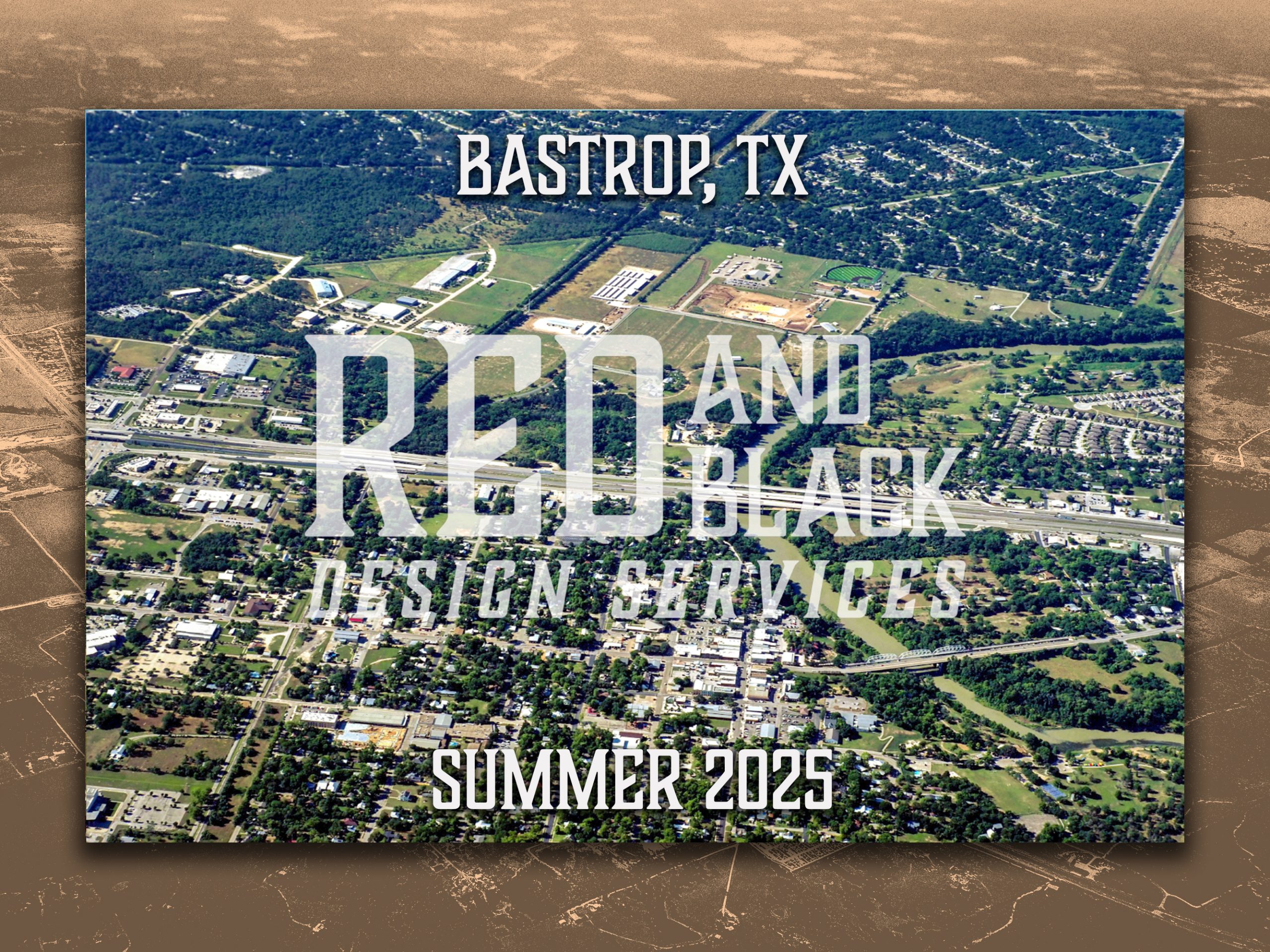 Drone Photography Aerial Photo of Bastrop, TX Poster Print Art Decor