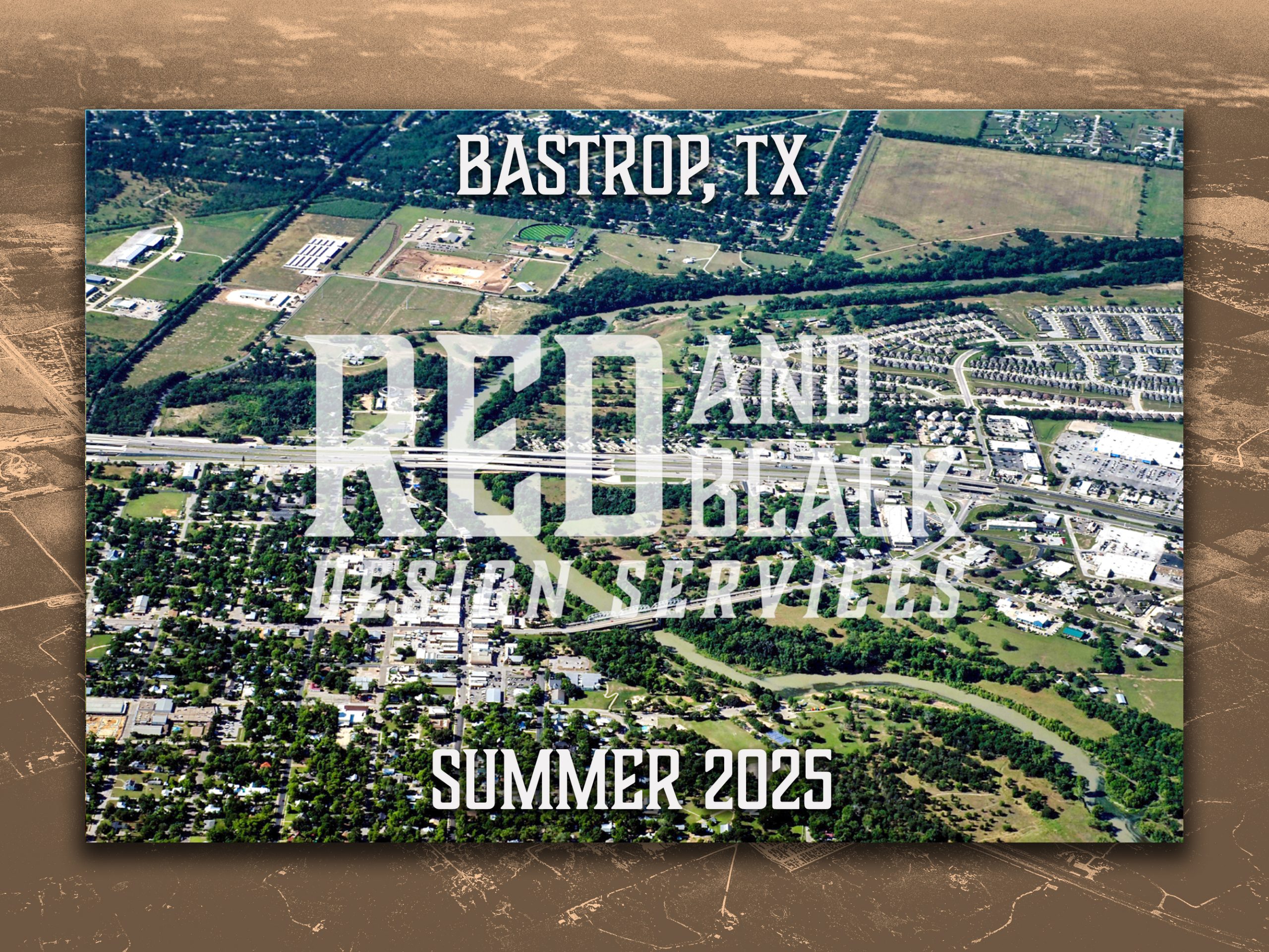 Drone Photography Aerial Photo of Bastrop, TX Poster Print Art Decor