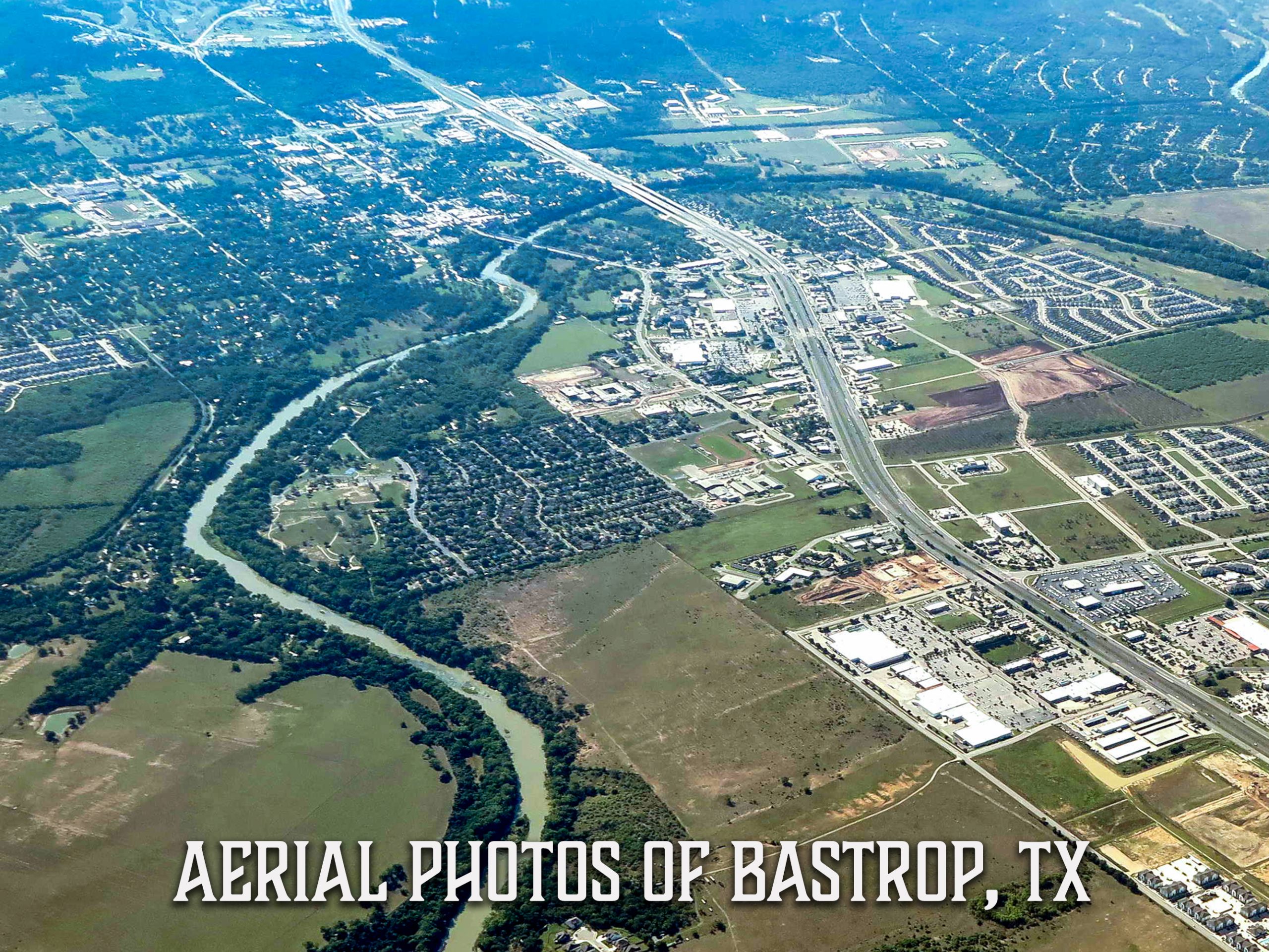 Drone Photography Aerial Photo of Bastrop, TX Poster Print Art Decor