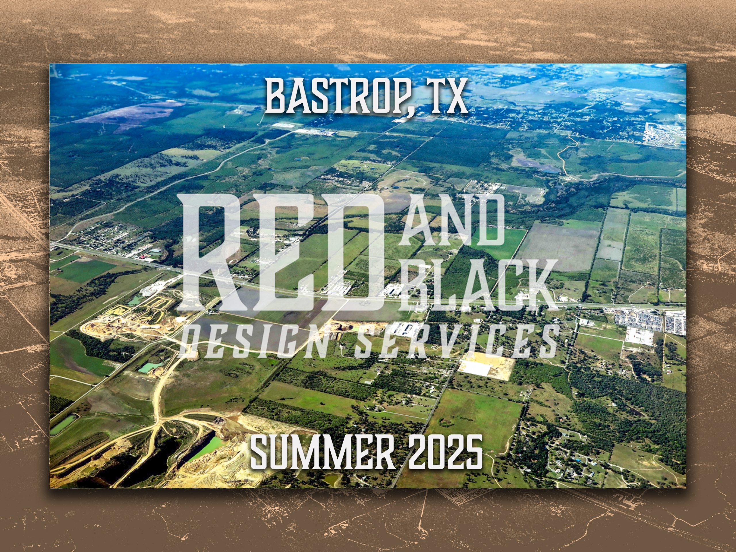 Drone Photography Aerial Photo of Bastrop, TX Poster Print Art Decor