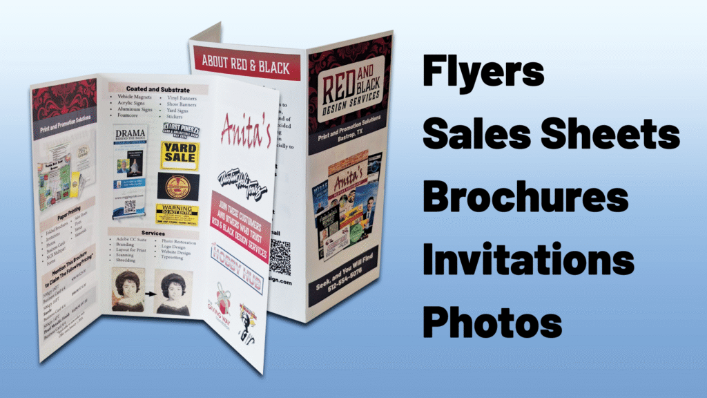Brochures Sales Sheets Flyers Invitations Printing Paper Print